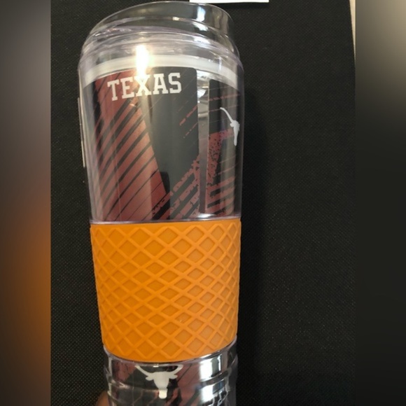 Texas A&M aggies Longhorn clear acrylic water bottle tumbler with silicone cozie - Picture 5 of 7